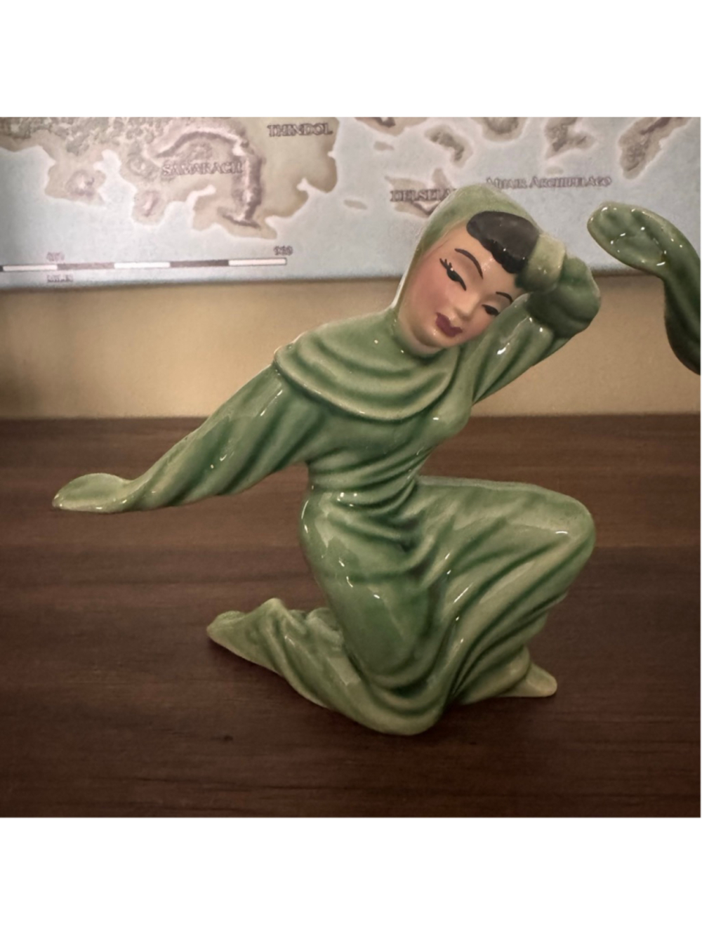 Ceramic Arts Studio “Bruce & Beth” Figurines — Green Glaze Set - Picture 5 of 6